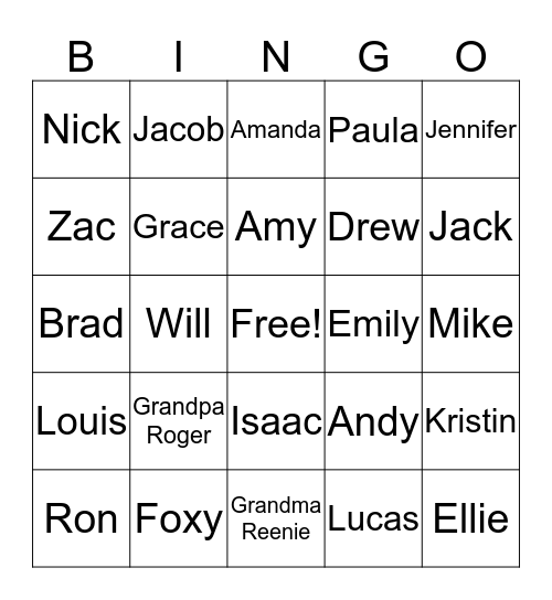 FETERL BINGO Card