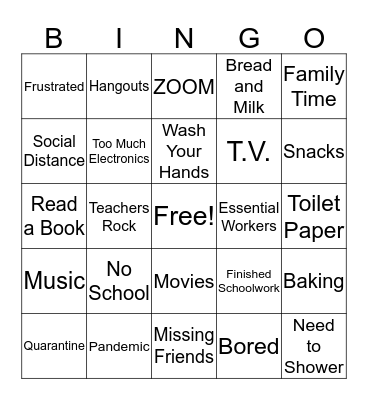 Quarantine BINGO! Bingo Card
