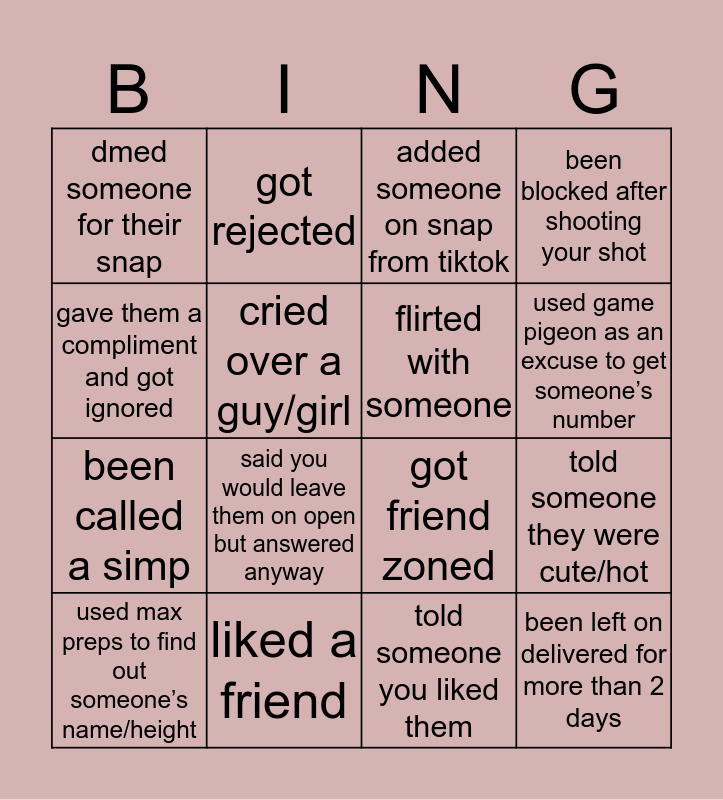 Cliché Dating Bingo Cards For Men, Women Dating Profile Tips
