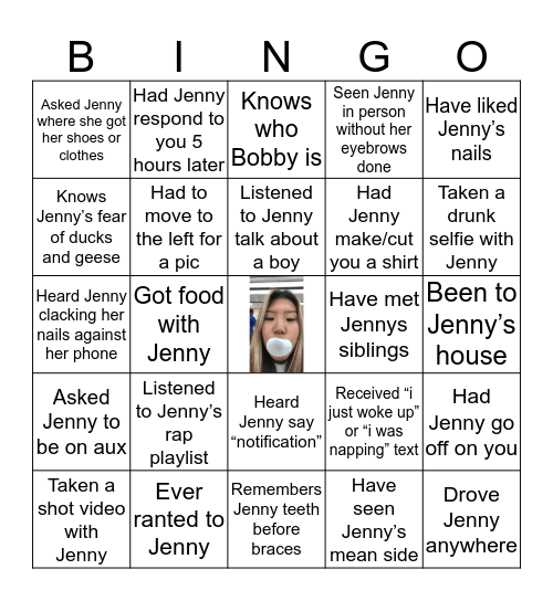 JENNYs Bingo Card