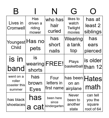 Someone who ... Bingo Card