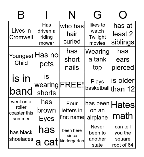 Someone who ... Bingo Card