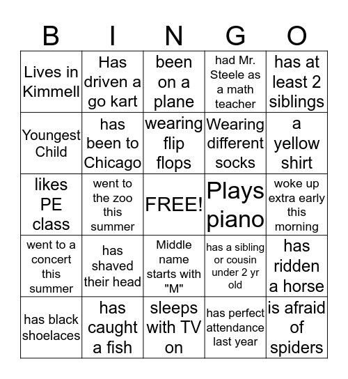 Someone who ... Bingo Card