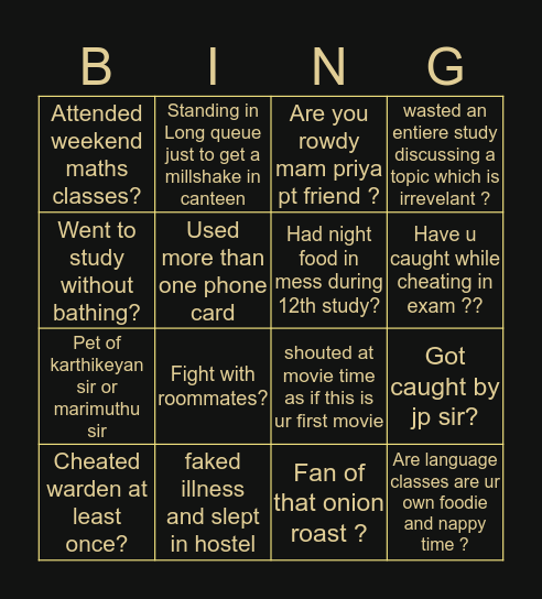 Vetri vikaas Bingo Card