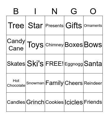 Christmas Bingo Card