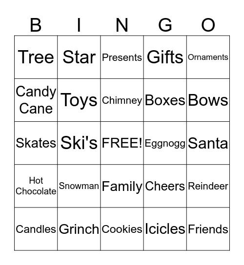 Christmas Bingo Card