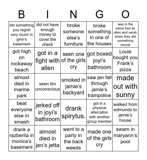 Group Bingo part 3 Bingo Card