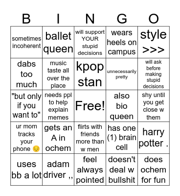 airwrecka gillespo Bingo Card