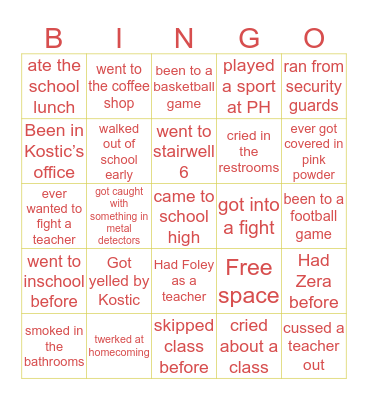 PH Bingo Card