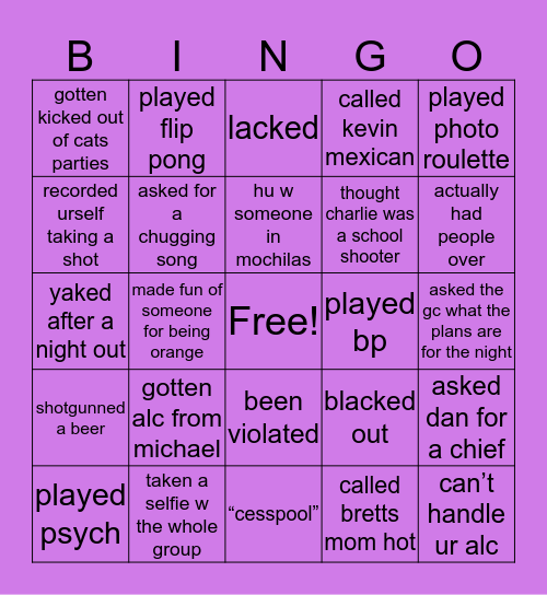Mochilas Bingo Card