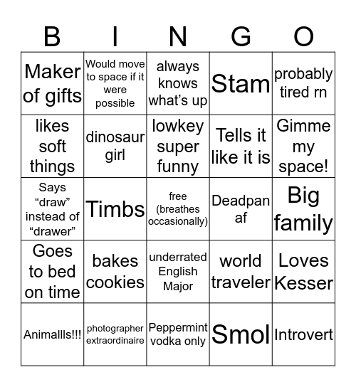 Yael’s Bingo Card
