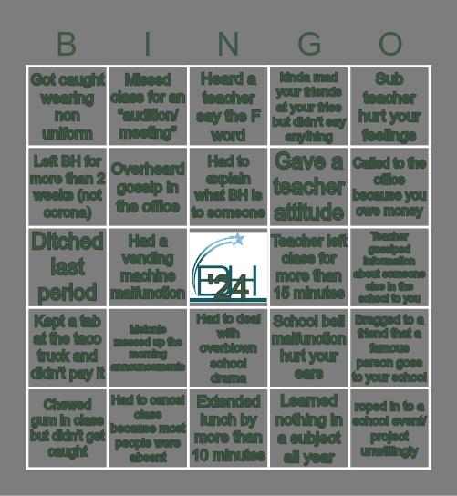 Brighton Hall 2024 Bingo Card