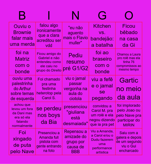 bingo pucmigos Bingo Card