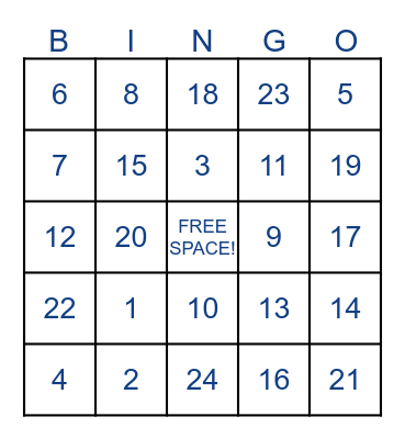 Quarantine Bingo Card