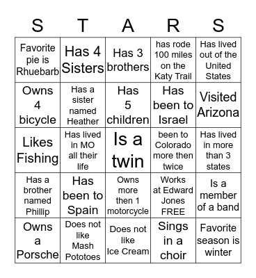 FIND SOMEONE WHO ...... Bingo Card