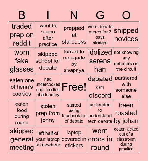 AB PF 🥳 Bingo Card