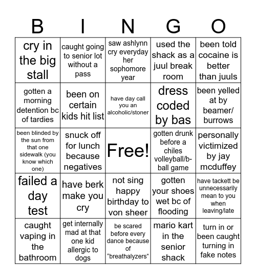 Maclay Bingo Card