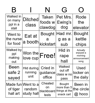 NAI BINGO Card