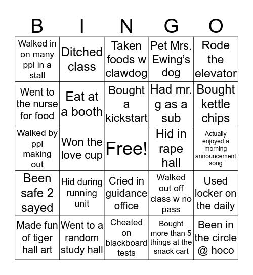 NAI BINGO Card