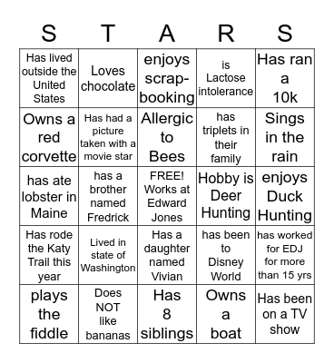 FIND SOMEONE WHO... Bingo Card