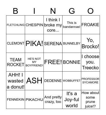 BRIANNA'S POKEMON PARTY! Bingo Card