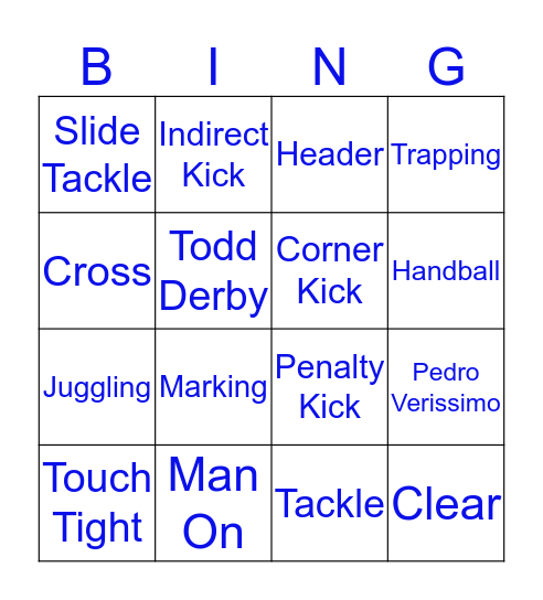 HUFC Soccer Bingo Card