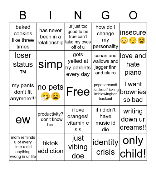 betti’s bingo Card