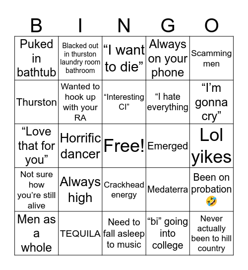 Danny Bingo Card