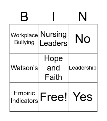 Caring Leadership Model Bingo! Bingo Card