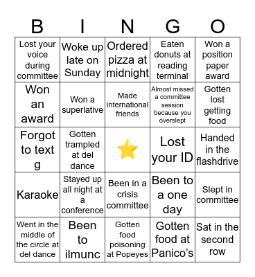 FHSMUN BINGO! Bingo Card