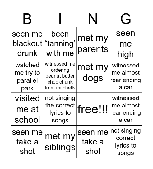 madison Bingo Card