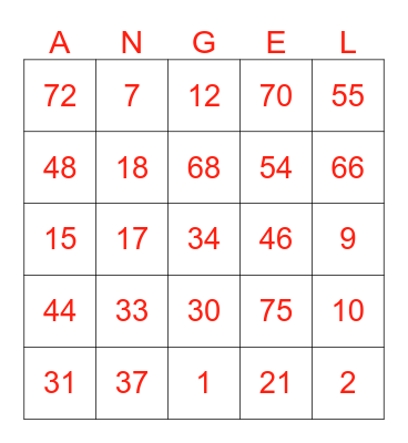 🛡D'ANGELS🛡 Bingo Card