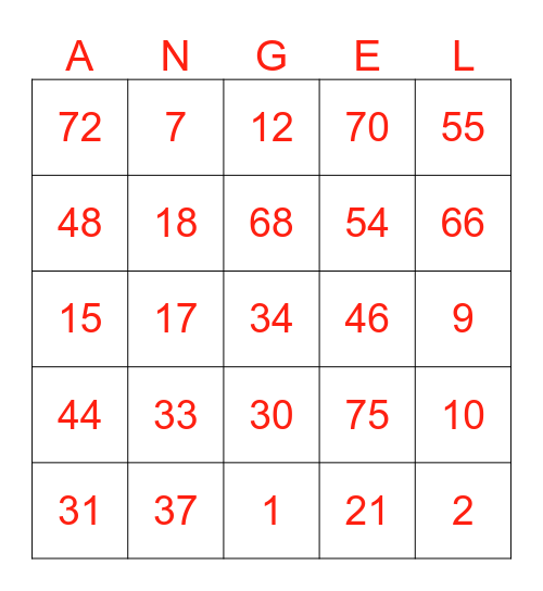 🛡D'ANGELS🛡 Bingo Card