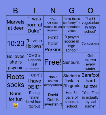 Alex Fine Bingo Card