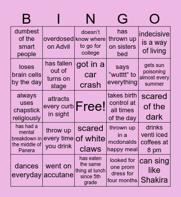 Kara’s Bingo Card