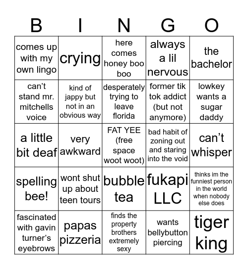 RACHELS BINGO Card