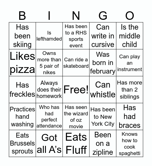 Buonopane Bingo Card