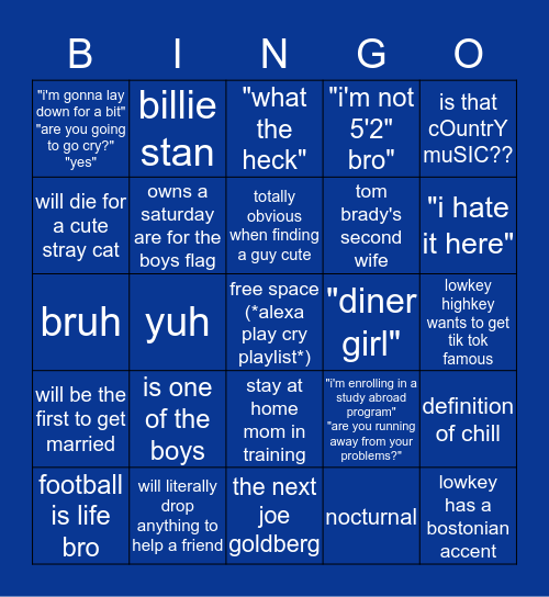 zahyyeh Bingo Card