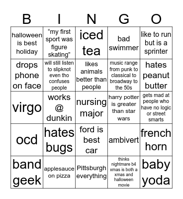 bris bingo Card