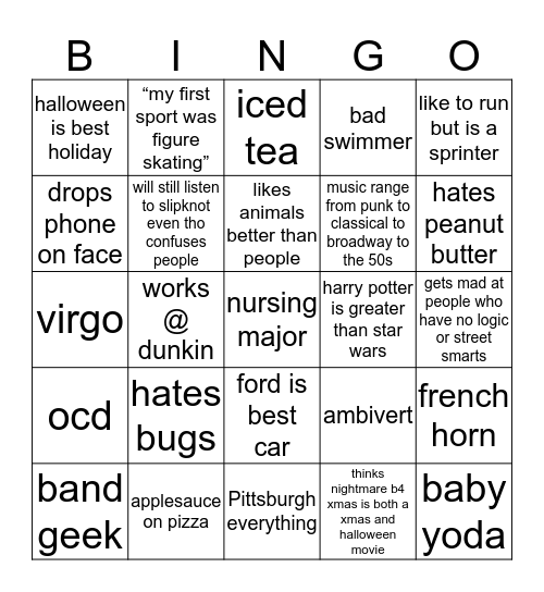 bris bingo Card