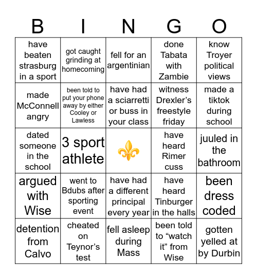⚜️ T C C ⚜️ Bingo Card
