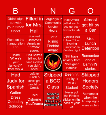 BCECHS Bingo Card