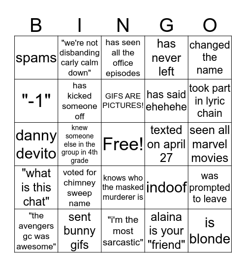 INEA Bingo Card