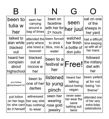 annabella bingo Card