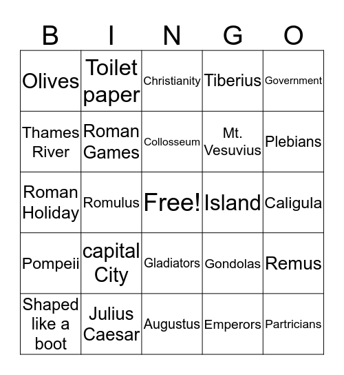 Buonopane Bingo Card