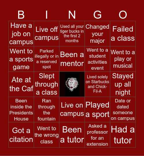 Campbellsville University Bingo Card