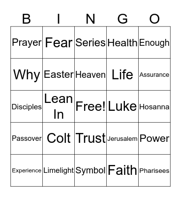 Sermon Bingo (5th Apr) Bingo Card