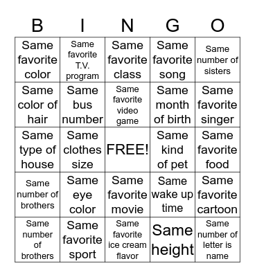 Find someone who... Bingo Card