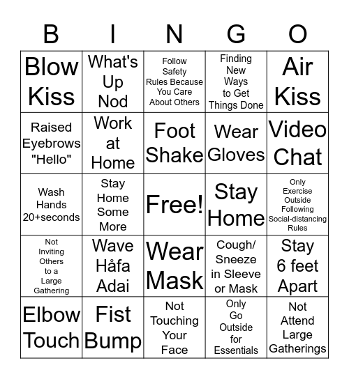 GUÅHAN-STYLE COVID-19 Bingo Card