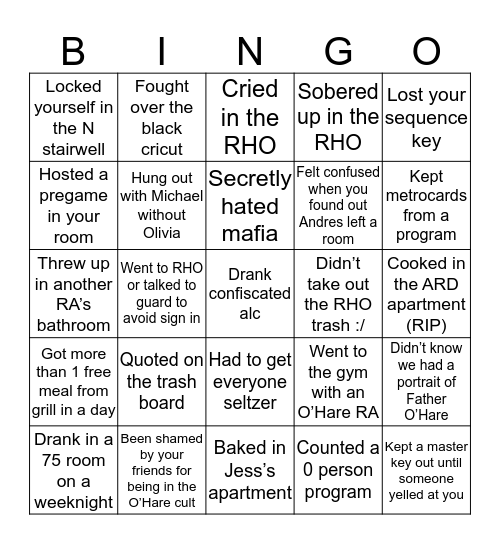 9Hare Bingo Card